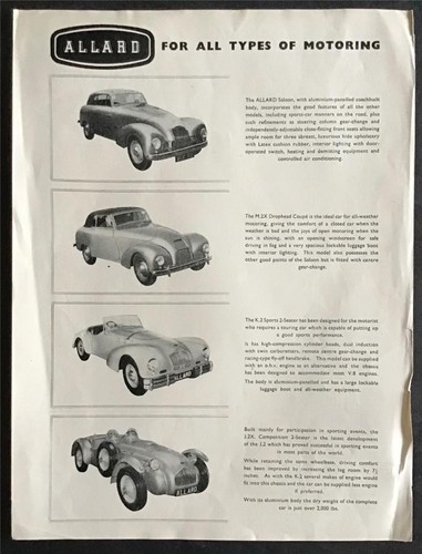 Allard car range sales - car,