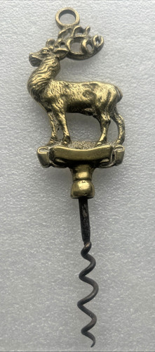 Vintage brass corkscrew - brass,