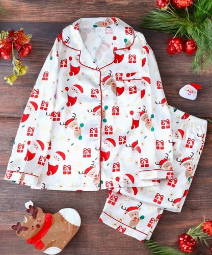 Christmas patterned satin - patterned,