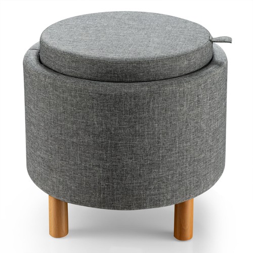 Round storage ottoman tray - round,