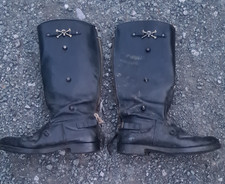 KAYS TT BOOTS Vintage Black Leather Motorcycle Zip SKULL Boot  Size 8 60-70s?