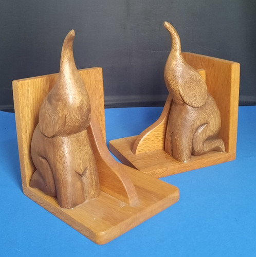 Vintage wooden bookends - vintage,