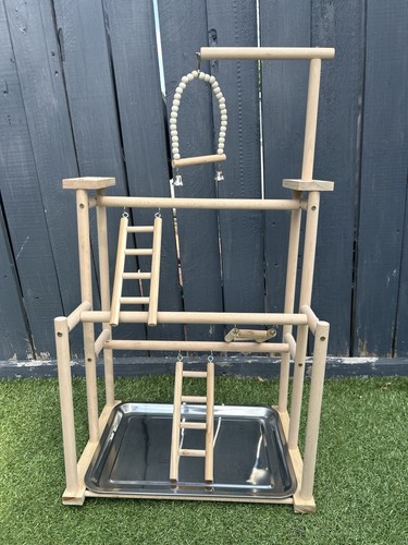 Wooden bird playground stand - wooden,