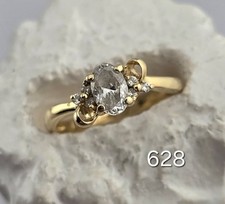 1.6g 14ct Yellow Gold Diamonique Dqcz Ring Size i 1/2 585 14kt Solid Qvc Wavy 