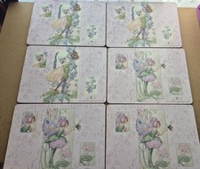 Portmeirion 6 Placemats. Deluxe Range. Margaret Tarrants Fairies. Cork Backed.