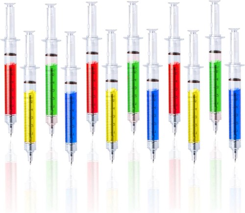 Red syringe pens fun - pens,