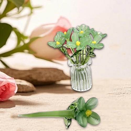 Mini glass flower ornament - glass,