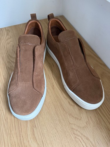 Santoni slip brown suede - santoni,