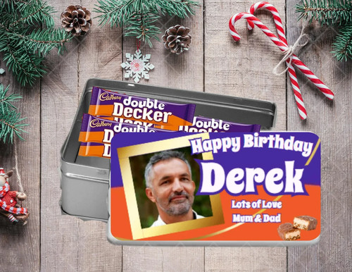 Personalised tin filled with - personalised,