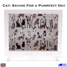 Money Box Wooden Frame Glass Coins Notes Piggy Bank Saving Fund Gift Present