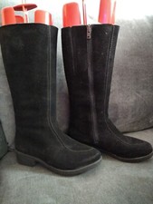 Vintage Morlands waterproof  black suede sheepskin boots Size Uk 4.5 