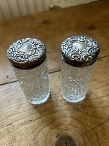 Antique silver top pots tall - silver,