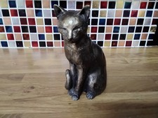 Frith Sculpture Bronzed Willard The Cat Sitting Figurine S062