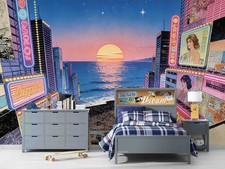 3D Future Sea Sunset City