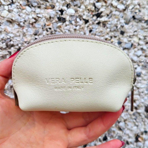 Genuine leather cream - cream, white