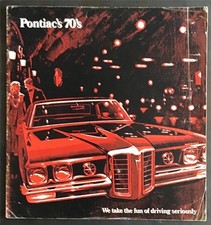 PONTIAC RANGE USA Car LF Sales Brochure 1970 LeMans GTO Grand Prix CATALINA +