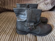 Black Real Leather Rosanne Extra Wide Fit EEE Size 4 Anke Boots Worn Once RRP£70