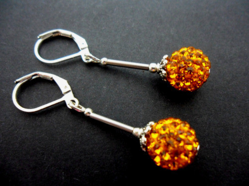 Pair dangly shamballa - a,