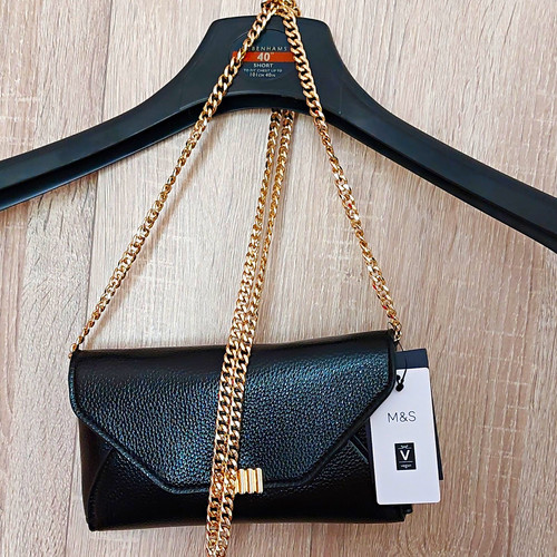 Black pebbled faux leather - m&s,