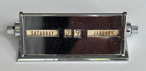 Desk calendar vintage chrome - vintage,