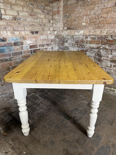 Pine farmhouse dining table - farmhouse,
