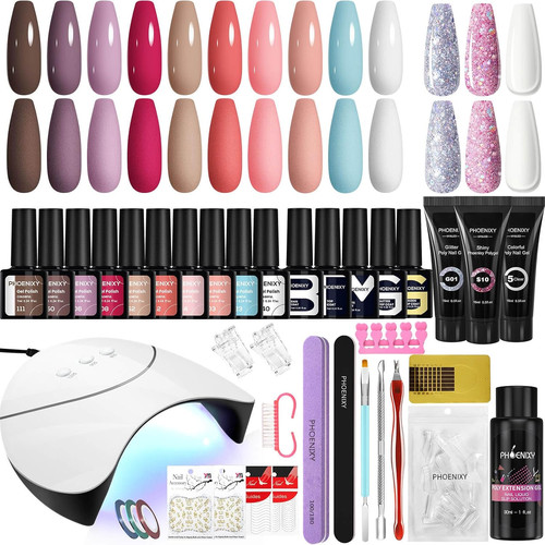 Gel nail polish set with - gel,