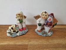 Vintage Christmas Snowbabies Ornament X 2 6cm