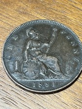 1881H Victorian Bun Head One Penny VG Condition British Coin