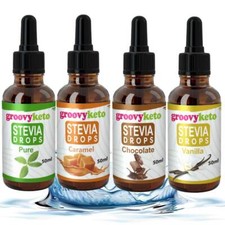 STEVIA LIQUID SWEETENER DROPS BY GROOVY KETO - 50ML - IN 4 FLAVOURS