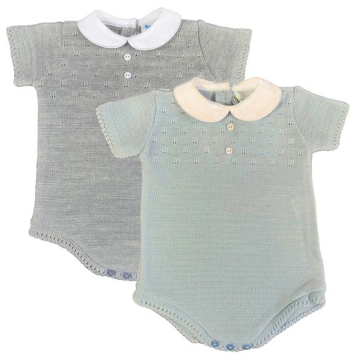 Baby boy knitted romper suit - boy,