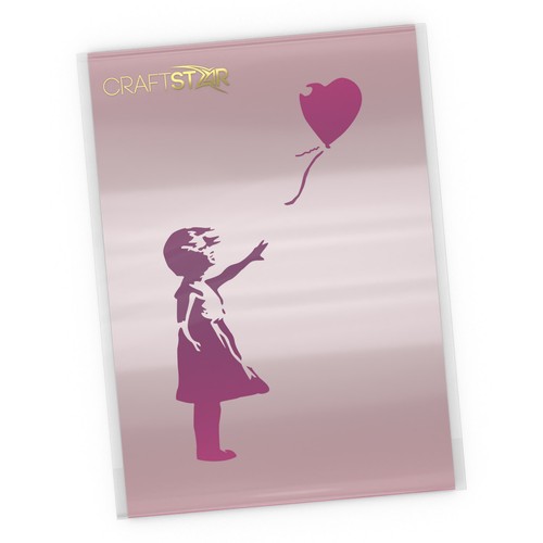 Banksy balloon girl stencil - girl,