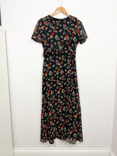 Maje rancho ruffle floral midi - rancho,