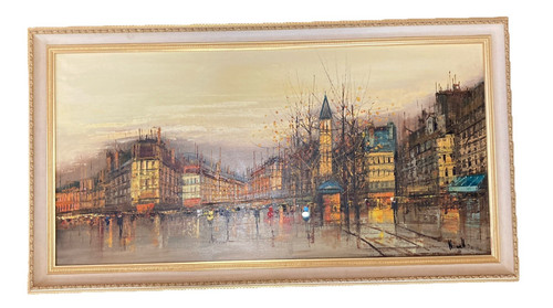 Painting paris signed - paris, large