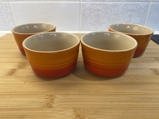 Le Creuset Ramekins Set of 4 Flame Orange Red Ombre Stoneware
