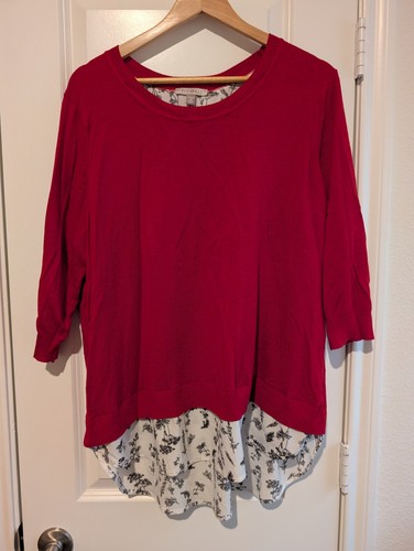 Womens knit top - l, red