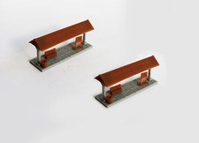 Outland Models Train Railway Layout Small Station Passenger Platform x2 Z Gauge