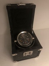 Huge REDUCED Louis Vuitton Tambour Dual Time Table Clock Stainless Steel Silver 