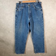 Vintage Carhartt Workwear Carpenter Jeans Men W36 L32 Blue Denim Relaxed Fit USA