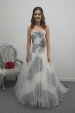  Veromia ivory/grey wedding dress UK size 12 - check measurements