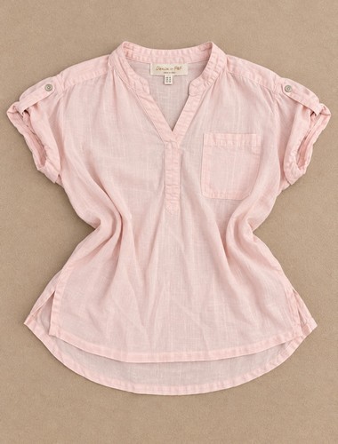 Denim pale pink linen look - pale,
