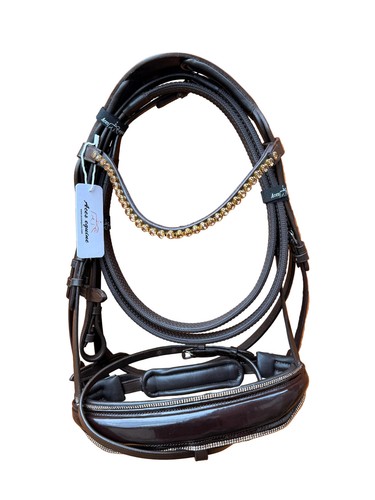 Leather snaffle bridle patent - leather,