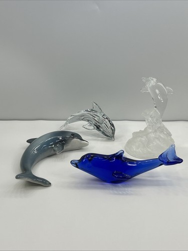 Dolphins glass ornament set - dolphins,