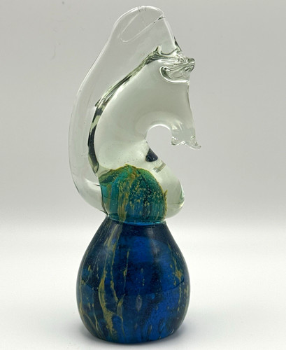 Unmarked art glass bear - unmarked,