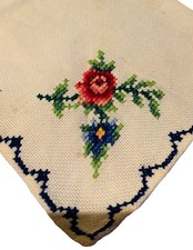 Vintage Hand-Embroidered Tray