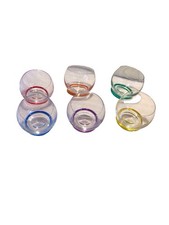 6x Bohemia Clear Crystal ‘Crazy’ Assorted Colour Base Glasses 390ml Wassergrass