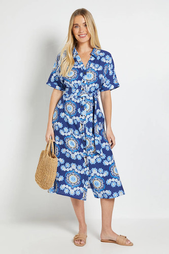 Wallis blue shirt dress - blue,