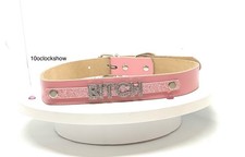 Bdsm pink neck collar custom  slave sissy Swingers sub camgirl bondage kit XXL