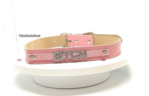 Bdsm pink neck collar custom