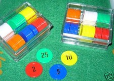 60 NUMBERED POKER CHIPS + CASE FREE P+P ROULETTE 25mm Diameter