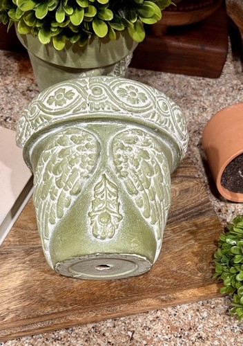 Handcrafted clay planter - 6”,